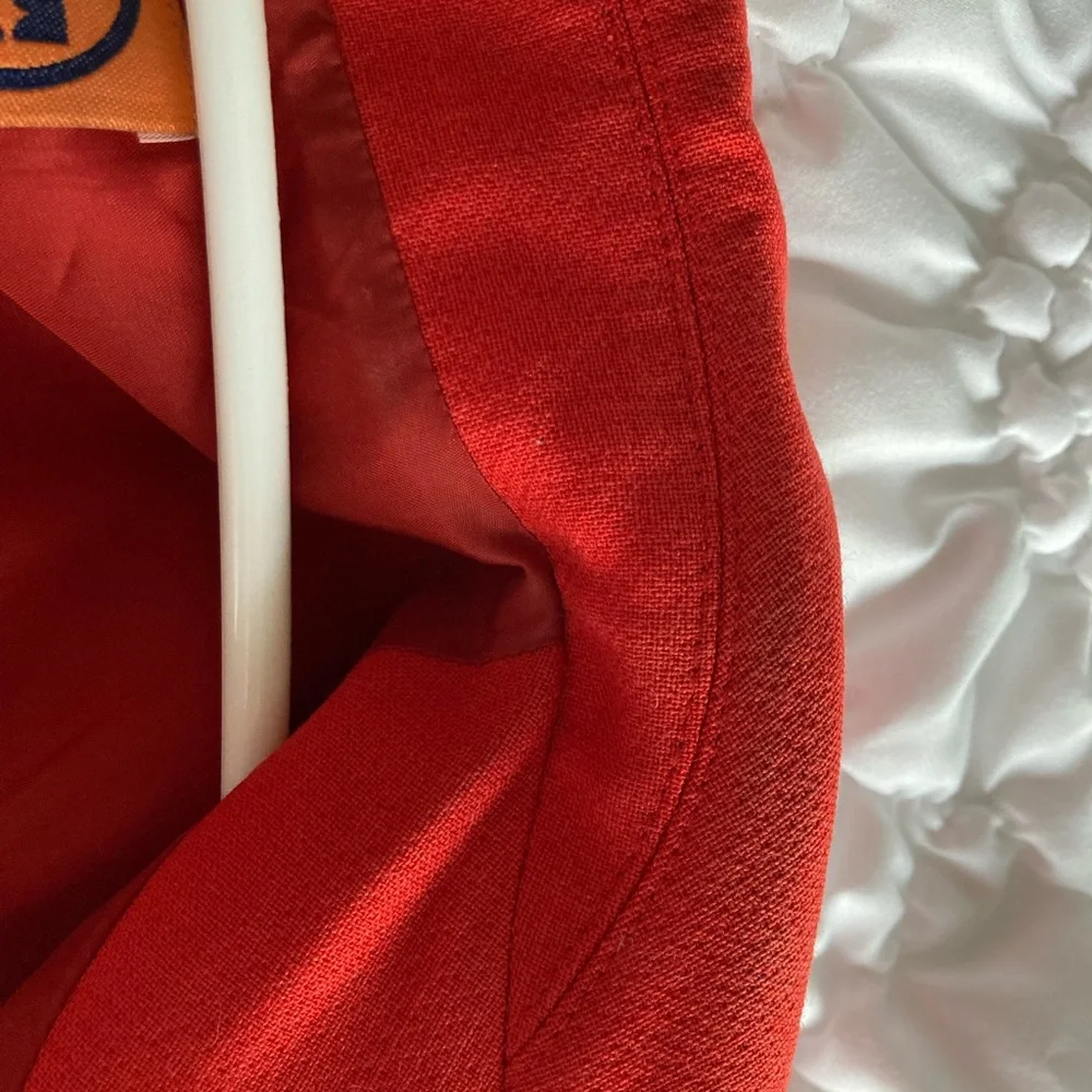 Tory Burch vintage Vibrant chic timeless bold Red Trench Coat - Picture 11 of 12